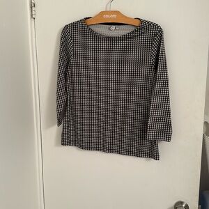 Jules & Leopold Black and White 3/4 sleeves Top